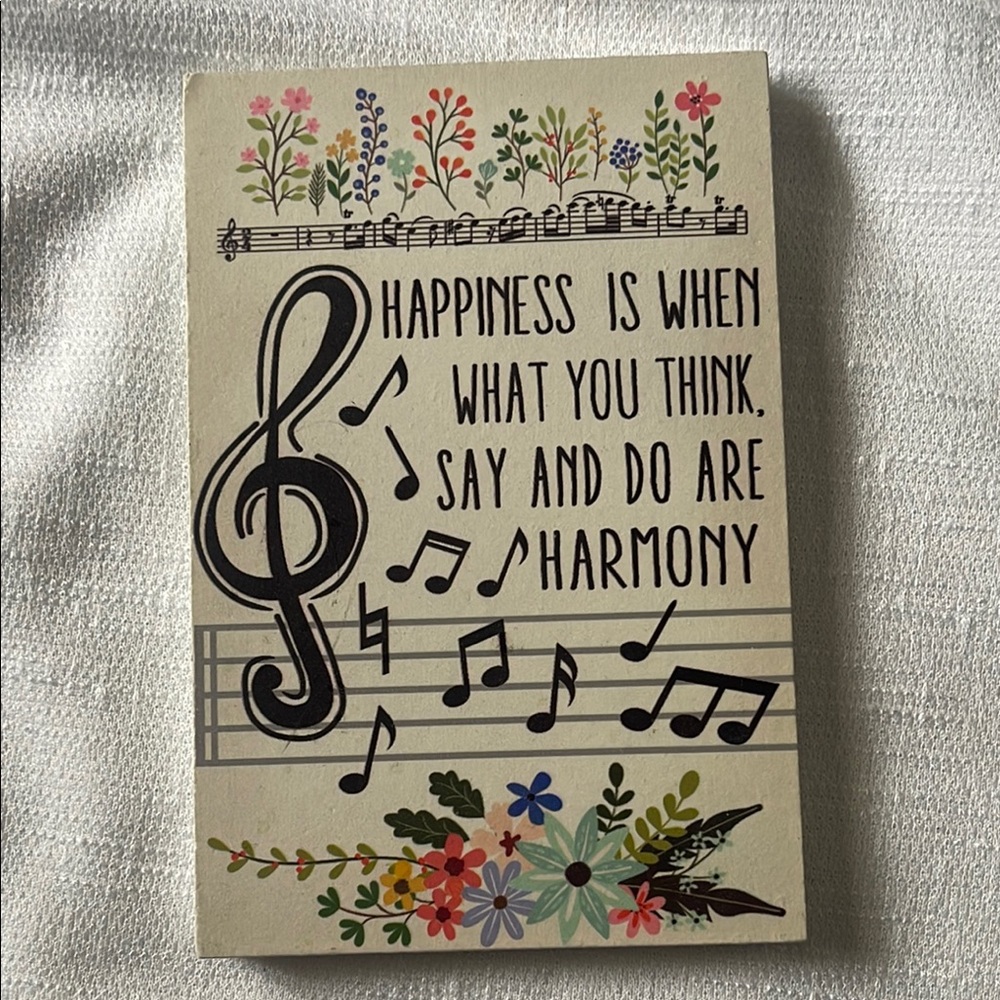 Floral Music Quote Wall Art